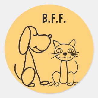 BJ- Cat and Dog BFF Stickers
