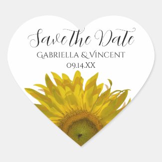 Sunflower Wedding Save the Date Stickers