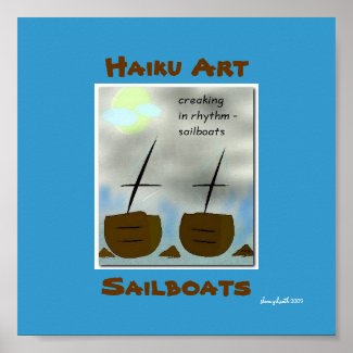 Sailboats Haiku Art Print