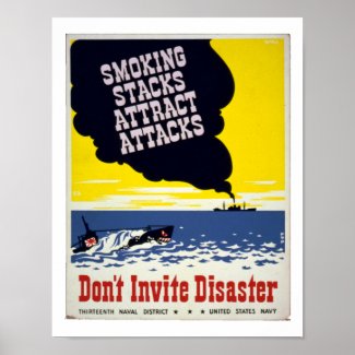 Vintage World War 2 Smoking Stacks Attract Attacks