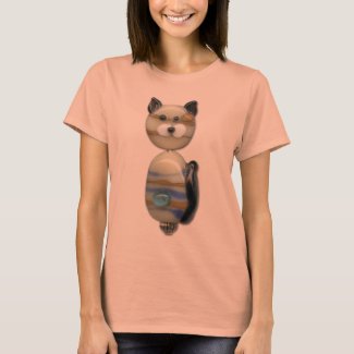 Blue Brown Glass Bead Cat