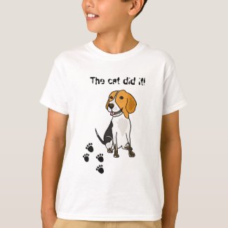 AH- Beagle Blaming Cat T-shirt