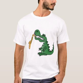 BL- Saxophone Playing Alligator T-shirt