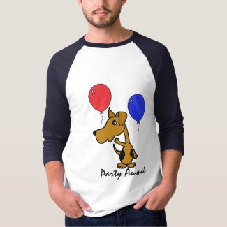 BW- Funny Dog with Balloons Shirt