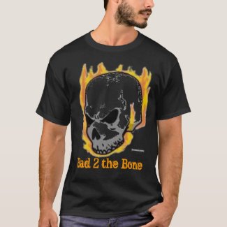 flaming skull head, Bad 2 the Bone
