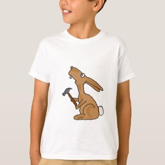AW- Goofy Bunny Rabbit with a Hammer T-shirt