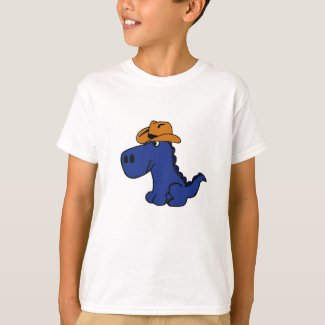 CA- Blue Dinosaur with Cowboy Hat Shirt