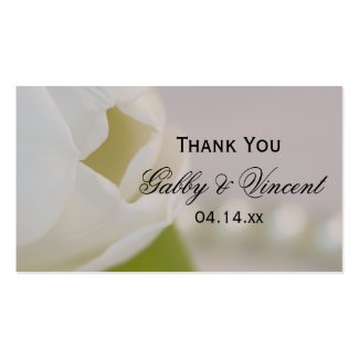 White Tulip and Pearls Wedding Favor Tags