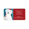 Festive Polar Bear Christmas Gift Tag Labels