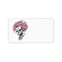 crazy pink hair skull