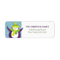 Christmas Penguin Return Address Label