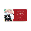 Santa and Cat Christmas Gift Tag Labels