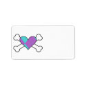 blue and purple argyle heart crossbones design
