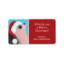 Santa Hedgehog Christmas Gift Tag Labels