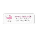 Pink Baby Stroller Return Address Label