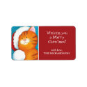 Festive Tabby Cat Christmas Gift Tag Labels