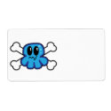 cute blue octopus and crossbones