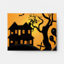 spooky halloween haunted house scene vector