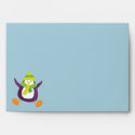 #A7 Purple Penguin and Snowflakes | Festive Envelo