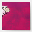 cute little sheep on dark pink