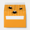 Orange Stripe Spiders #A6 - Halloween Envelope