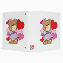 girl  teddy bear in love lots of hearts design