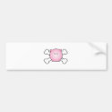cute round pink piggy crossbones design