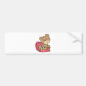 cute sweet little teddy bear eating valentine choc