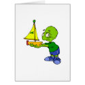 Cute Alien Boy With Toy Boat