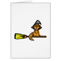 Orange cat on a broom