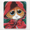 Little Red Riding Hood | Ginger Tabby Cat Mousepad