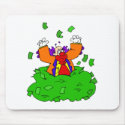 Clown Playing with Money Pile