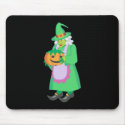 Green witch with pumpkin