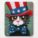 Patriotic Tuxedo Cat | 4th of July Mousepad