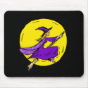 Purple witch across moon