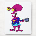Funny alien playing guitar