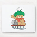 winter sled cute teddy bear design