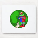 clown with accordian & dog
