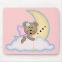 cute fairy bear napping on the moon