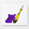 Purple witches shoes & broom