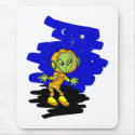 Scared little alien in space suit