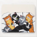 Tux and Tabby Cat Sleepover | Cat Art Mousepad