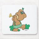 cute irish st paddy teddy bear playing irish horn
