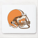 Orange and brown football helmet