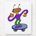 Goofy Alien on Skateboard