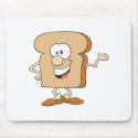 happy silly bread toast cartoon