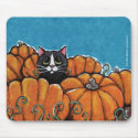 Black Cat in the Pumpkin Patch | Halloween Mousepa