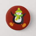 Cute Jumping Penguin Button / Pin Badge