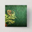 elegant roses on green damask design