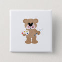 cute little artist bear with paint palette
